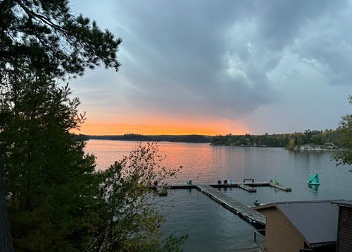 Fishing boat dock in Lake of the Woods