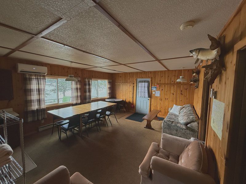 Interior cabin at fishing resort in Lake of the Woods